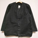 VISVIM DUGOUT SHIRT ダグアウト ノーカラー ベースボール 長袖シャツ ブラック メンズ ビズビム/ヴィズヴィム【中古】3-0807M∞