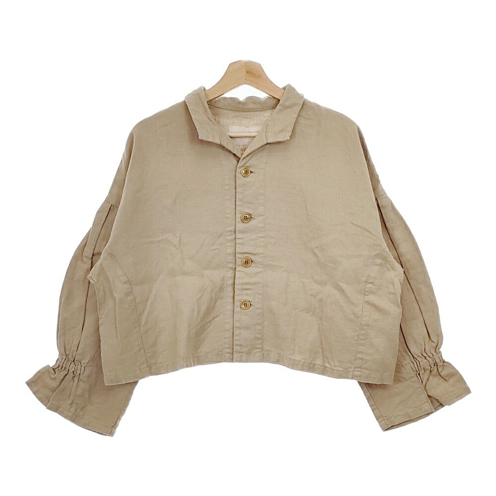 nest Robe 01214-1046 リネン起毛 ショート ジャケット ベージュ レディース ネストローブ【中古】5-0101M