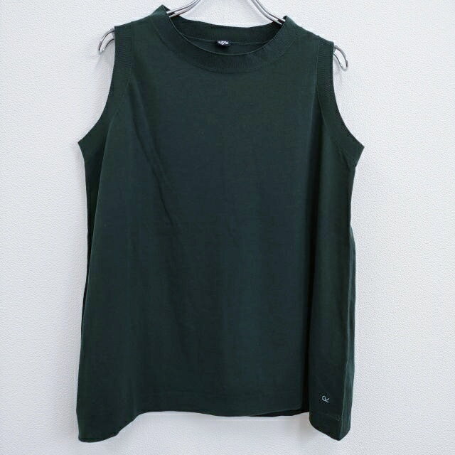 45R/45rpm アイスコットンNO SLEEVE TOP 定価20900円 ニット グリーン レディース フォーティーファイブアールピーエム【中古】4-0818S