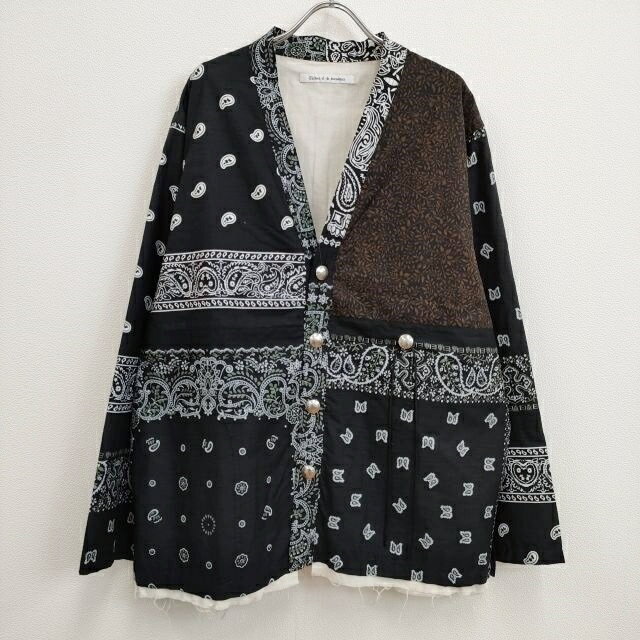 Children of the discordance 新品 BANDANA PATCHWORK CONCHO JACKET カーディガン ブラック チルドレンオブザディスコーダンス【中古..