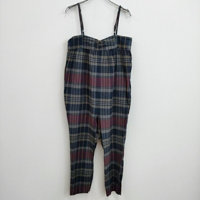 thiE H152FW02 マドラスチェック オーバーオール サイズ1 パンツ サロペット ネイビー レッド レディース シー【中古】4-0906M