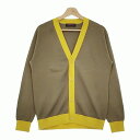 CABaN 59020402004 コットンカシミヤバイカラーVネックカーディガン 定価47300円 20AW カーキ イエロー レディース キャバン【中古】4...
