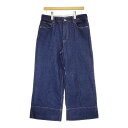 ZARA ワイド ジーンズ EUR42 USA10 MEX32 デニムパンツ ネイビー レディース ザラ【中古】5-0224M