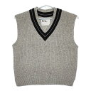 MHL. 595-4261501 TOUGH WOOL RIB サイズ2 ウールVネックニット ベスト 24AW グレー レディース エムエイチエル【中古】5-0429T(4)
