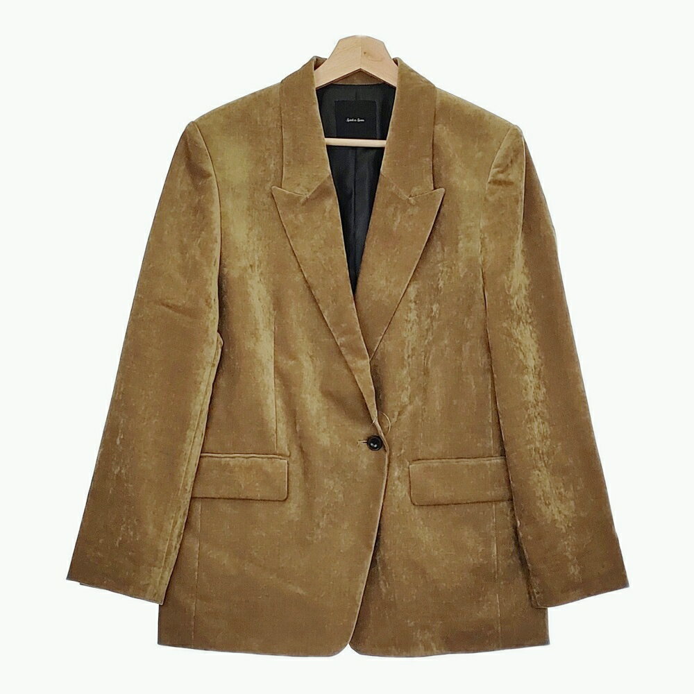 Spick and Span ベルベットピークドラペルジャケット 定価34100円 テーラード 24AW カーキ レディース スピックアンドスパン【中古】5-0131T
