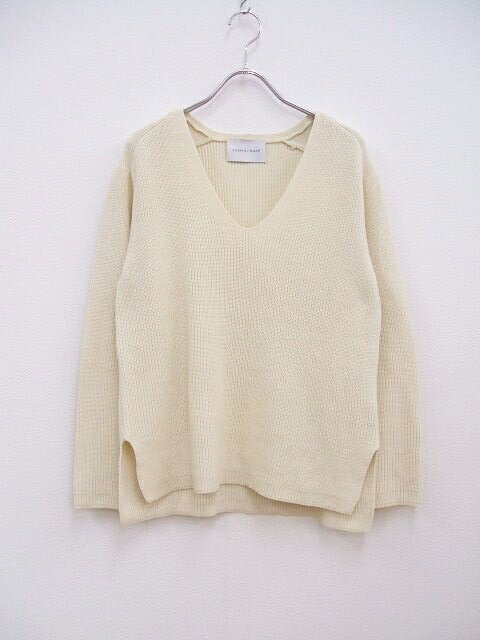 adam et Rope Vネック ニット アイボリー レディース アダムエロペ【中古】2-1030T