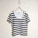 MHL. 578-168278 ボーダー サイズ2 半袖Tシャツ ホワイト グレー レディース エムエイチエル【中古】3-0522S(4)