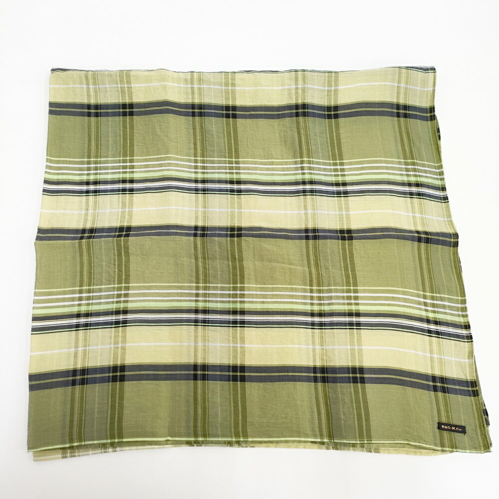 R&D.M.Co- チェック 大判 ショール ストール キミドリ レディース オールドマンズテーラー【中古】5-0615M