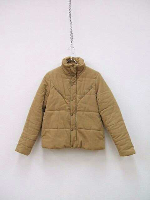 SHIPS ハイネック コーデュロイ ダウンジャケット サイズ38 ベージュ 黄土色 レディース シップス【中古】2-1110A