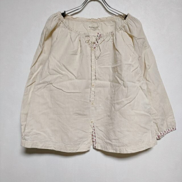 HUG O WaR コットン ブラウス シャツ キナリ ベージュ レディース ハグオーワー【中古】4-0727M