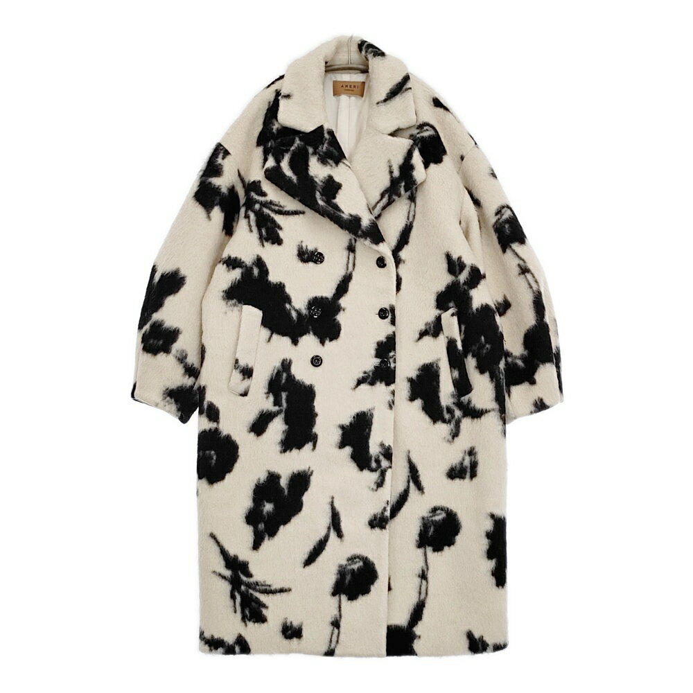 Ameri VINTAGE UND SHADOW FLOWER WOOL COAT サイズM 定価38500円 コート アイボリー ブラック レディース アメリヴィンテージ【中古】5-1115A