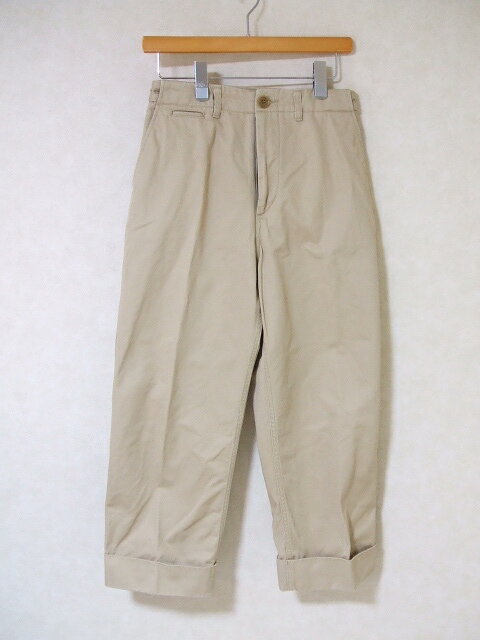 LUV OUR DAYS センタープレス 裾ダブル サイズ1 チノパンツ ベージュ レディース ラブアワーデイズ【中古】2-1106G