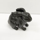 未使用品 蝋型 兔 干支置物 うさぎ オブジェ ブラック レディース【中古】4-1209G