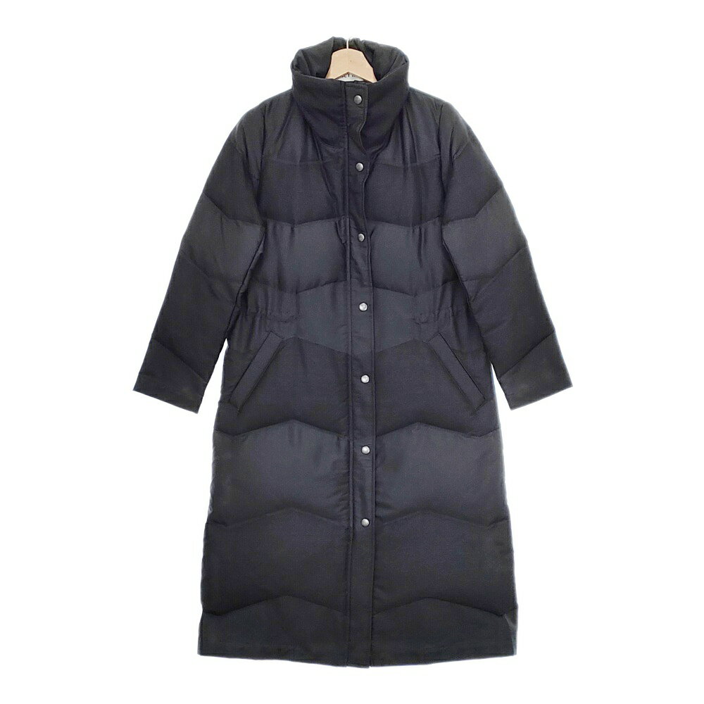 ISSEY MIYAKE ダウンロングコート ジャケット 素材切り替え 日本製 IM33FA015 サイズ2 ダウンコート ブラック レディース イッセイミヤケ【中古】5-0111A