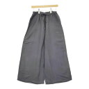 mizuiro-ind リネンレーヨンイージーワイドパンツ サイズ2 パンツ グレー レディース ミズイロインド【中古】5-0422M(4)