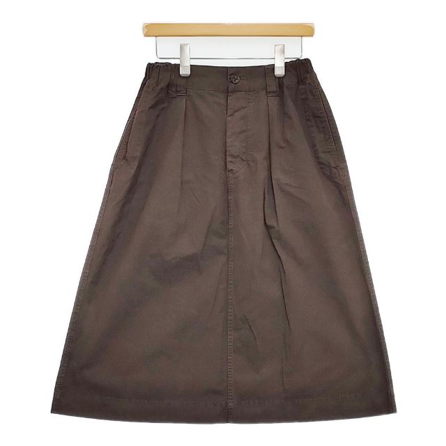 MHL. 595-1132504 FINE COMPACT COTTON POPLIN ロングスカート ブラウン レディース エムエイチエル【中古】5-1004M