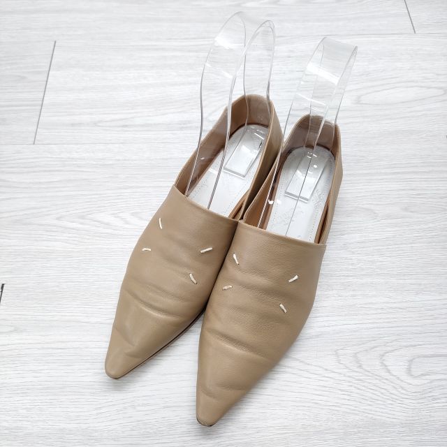 MAISON MARGIELA POINTED TOE LEATHER SHOES 4ƥå ݥƥåɥ쥶塼 S58WR0036 37 121000 ѥץ ١ ǥ ᥾ޥ른š4-0518M