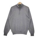 Jos. A. BANK ジョスエーバンク ハーフジップニット メリノウール100% ハイネック XL セーター ニット グレー メンズ【中古】5-0107T(4)
