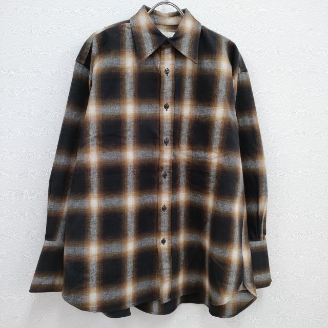 Shinzone ダブル カフ チェック シャツ DOUBLE CUFF CHECK SHIRT 定価23100円 22AMSBL04 長袖シャツ ブラウン シンゾーン【中古】4-0108T♪