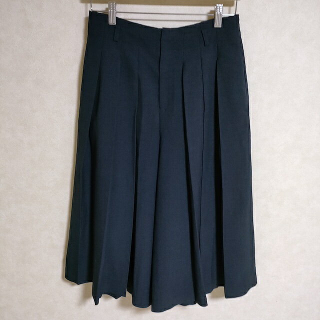 IENA プリーツ サイズ38 ワイドパンツ キュロット ネイビー レディース イエナ【中古】4-1001T