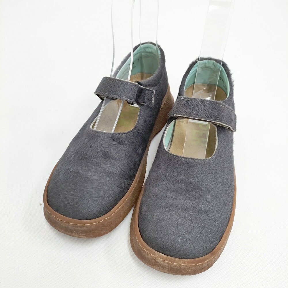 CAMPER ハラコ サイズ37 アンクルベルト シューズ・靴 グレー レディース カンペール【中古】5-1014T