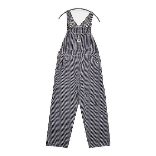 BIG JOHN World Workers Overall ヒッコリー 日本製 オーバーオール サロペット オールインワン ツナギ ネイビー レディース ビッグジョン【中古】5-0825M