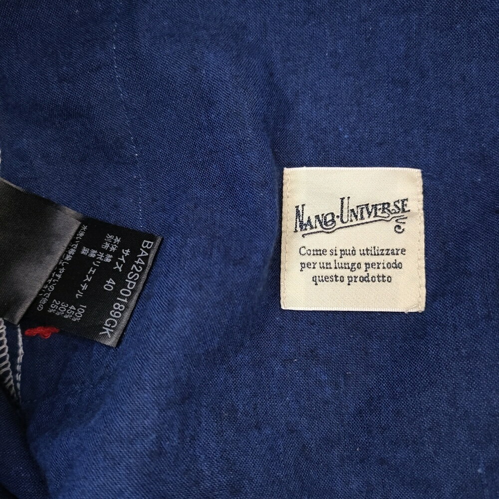 nano universe ストライプ サイズ40 コットン ショートパンツ ハーフパンツ ショーツ ブルー ホワイト メンズ ナノユニバース【中古】5-0704S