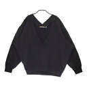 HAVERSACK 312200 V-NECK SWEAT 定価17600円 裏起毛 Vネックステッチプルオーバー スウェット ブラック レディース ハバーサッ...