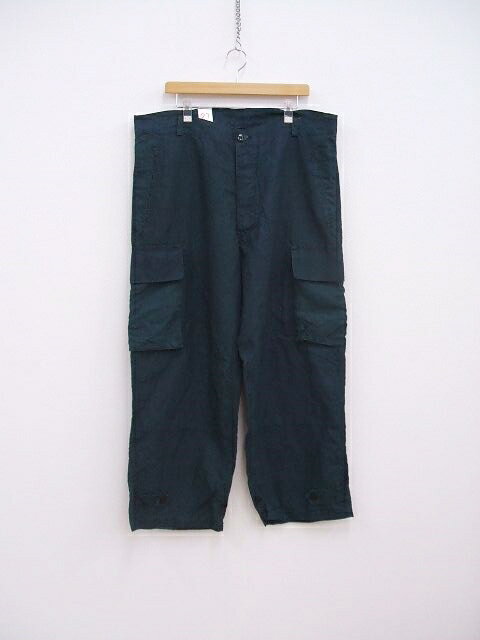 OUTIL L'ECHOPPE別注 Black Indigo M-47 ブラックインディゴ染めリネン レショップ カーゴパンツ グリーン メンズ ウティ【中古】2-0810M
