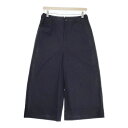 MARGARET HOWELL 578-4143031 DENSE COTTON POPLIN 定価37400円 ワイドパンツ 24SS ネイビー レディース マーガレットハウエル【中古】4-0912M(4)