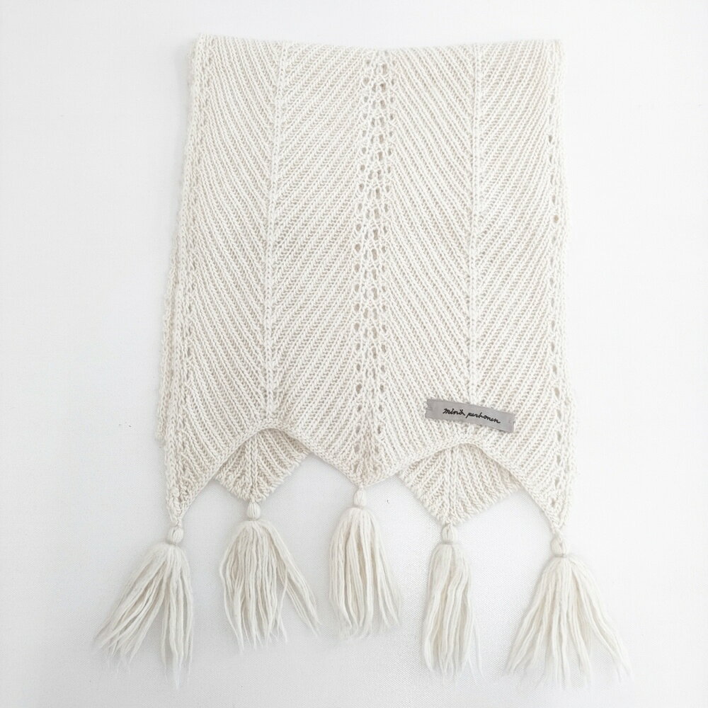 mina perhonen aaa7940 nuoli アルパカ マフラー ストール 定価30800円 マフラー オフホワイト レディ..