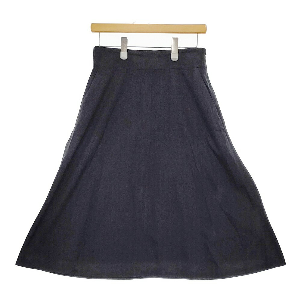 MARGARET HOWELL 578-9232011 サイズ2 GLAZED COTTON CUPRA スカート ダークネイビー レディース マーガレットハウエル【中古】5-0305M