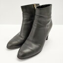 Sergio Rossi Donna Bootie サイズ37 1/2 サイドジップ ブーティ ブラック レディース セルジオロッシ【中古】4-1219G