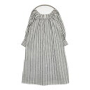 oblekt 高山都コラボ ストライプボリュームスリーブワンピース ワンピース ホワイト グレー レディース オブレクト【中古】5-0830M
