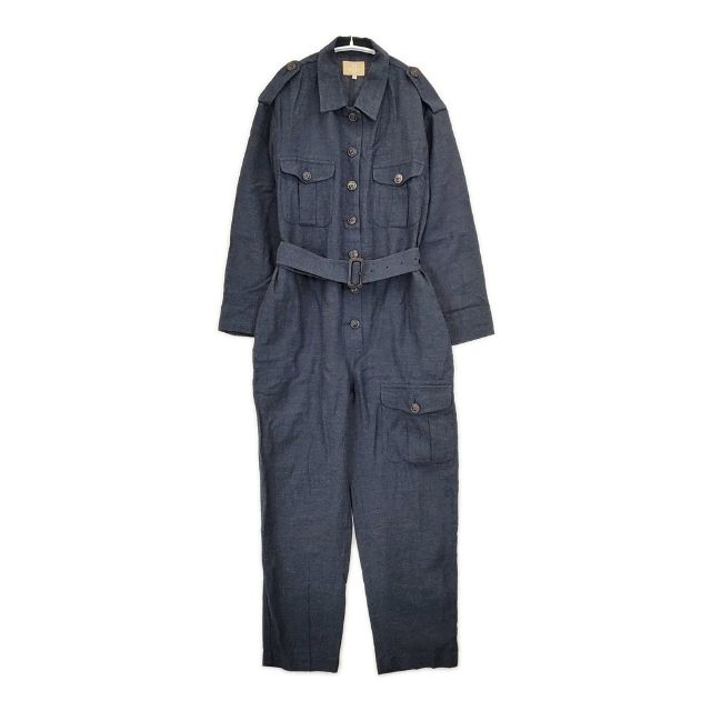 Nigel Cabourn LINEN WOOL ARMY SUIT リネンウールアーミースーツ ベルト付き オールインワン ツナギ ネイビー レディース ナイジェルケーボン【中古】5-1026M