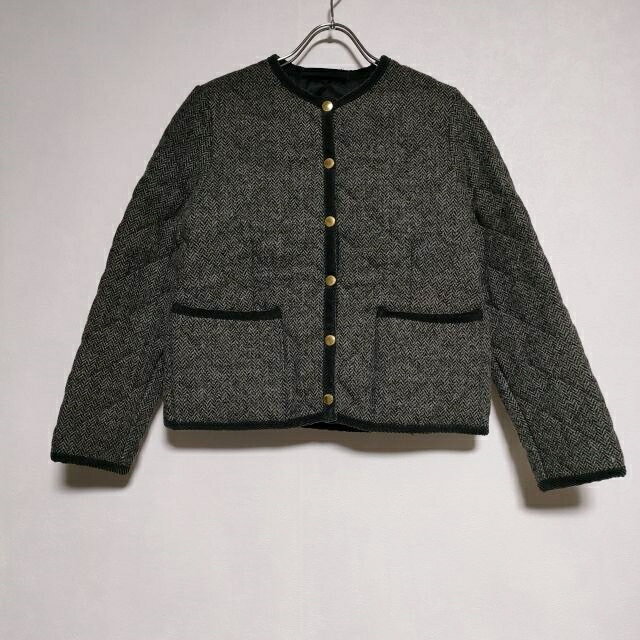 Traditional Weatherwear ARKLEY アークリー ヘリンボーン 中綿 ジャケット グレー レディース トラディショナルウェザーウェア【中古】4-1208A