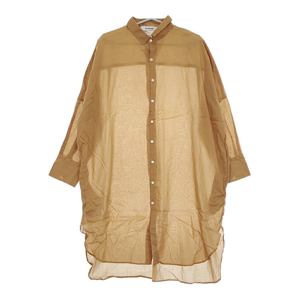 veritecoeur チュニックシャツ 定価18700円 ST-118 ワンピース チュニック 24SS キャメル レディース ヴェリテクール【中古】5-0216M