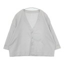 O2 BETTER THAN ONE ほぼ日 短丈 コットン カーディガン ライトグレー レディース【中古】5-0824M|詳細画像