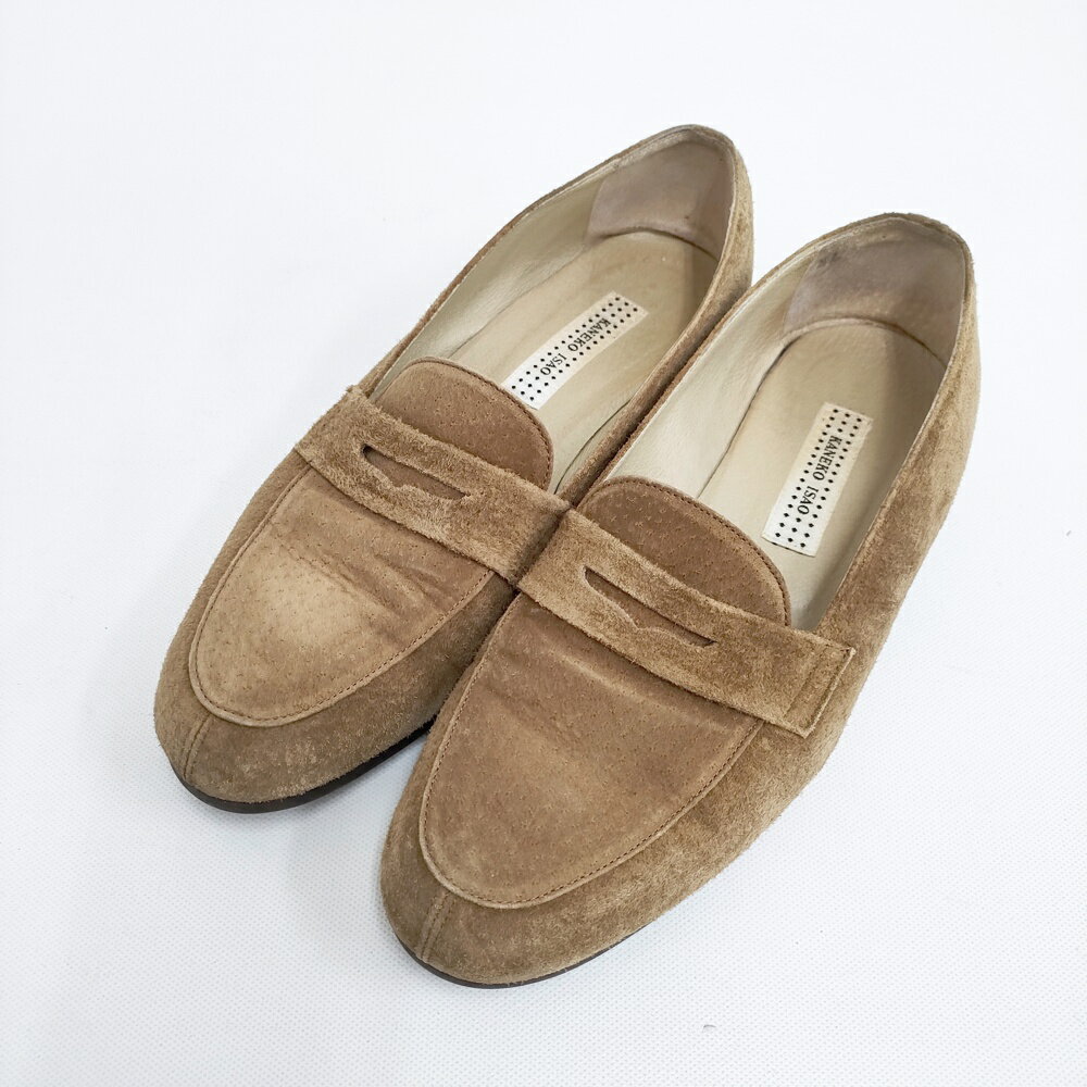 KANEKO ISAO スウェード サイズXL ローファー ブラウン レディース カネコイサオ【中古】5-0114T