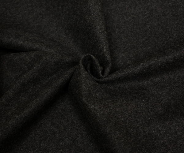 ウール100%紡毛メルトン チャコール 杢グレー無地 ダッフルコート ピーコート ポンチョに W巾150cm 日本製 布 生地 布地 服地 通販 ウール ウール生地 メルトンウール 50cm以上10cm単位