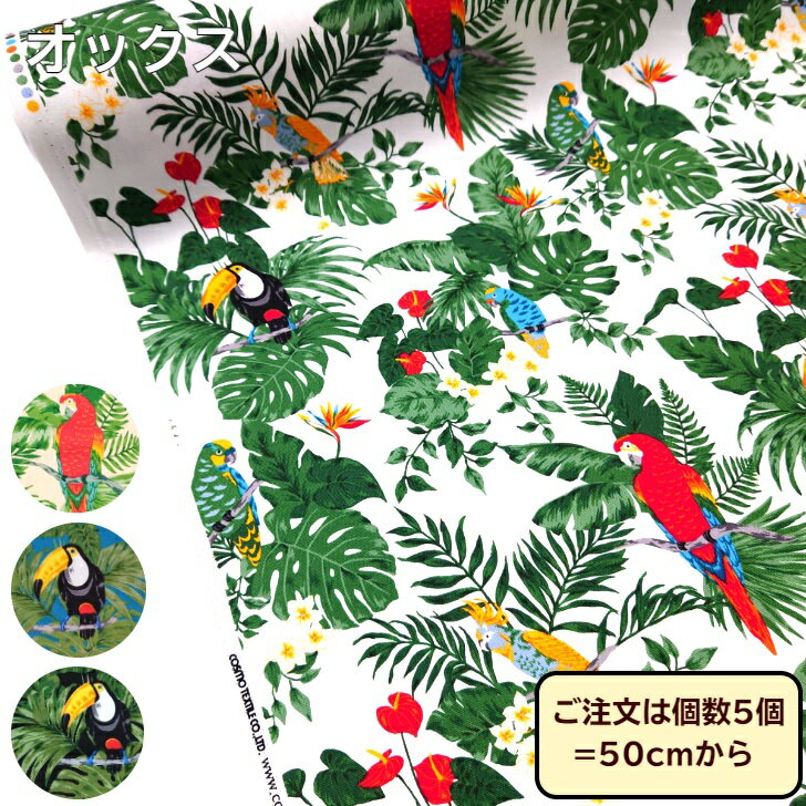 樂天商城 - オックス　トロピカル柄　インコ　オウム　鳥柄　アニマル