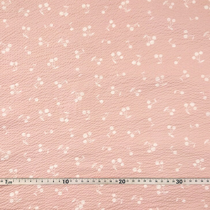 ポプリンコットン リップルプリント クラシカルチェリー くすみカラー