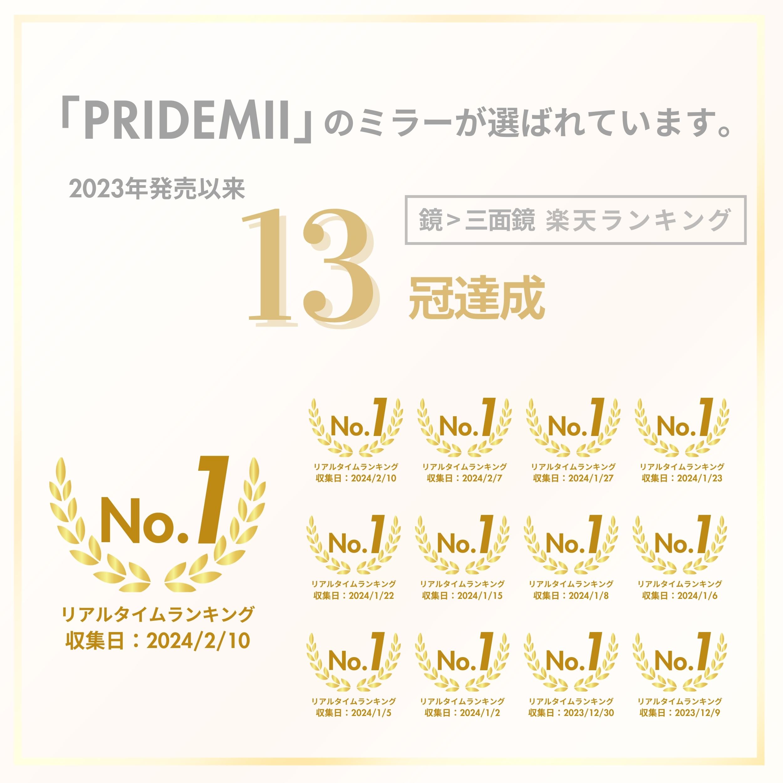 PRIDEMII 女優ミラー LEDライト 化粧鏡　卓上ミラー かわいい 多機能 バッテリー内蔵 ちょっと大きめ 三面鏡 卓上サイズ おしゃれな レザー調 明るさ無段階調光 3光色 昼光食 昼白色 電球色 拡大鏡 USB 充電 2