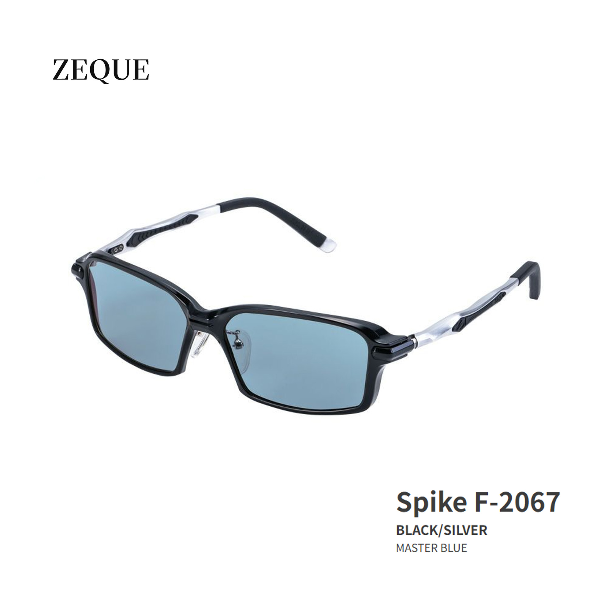 ■Spike F-2067　Zeque / ゼクー　偏光サングラス　タレックストゥルービュースポーツ・FRAME: BLACK / SILVERZEAL　グレンフィールド　マリン　釣り　フィッシング　マリンレジャー　スポーツグラス　機械屋