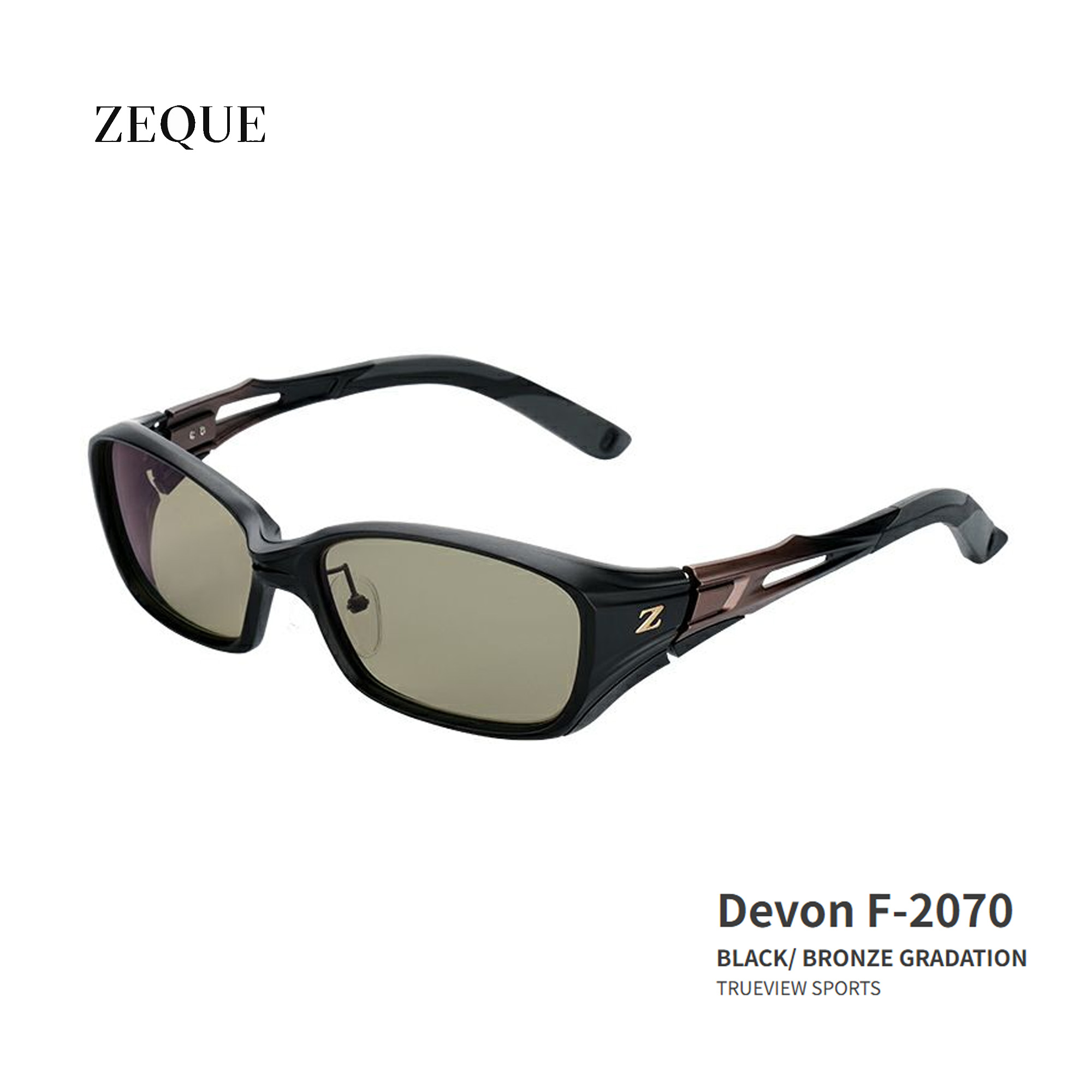 ■Devon F-2070　Zeque / ゼクー　偏光サングラス　タレックスブラック/ブロンズグラデーション　グレンフィールド　マリン　釣り　フィッシング　マリンレジャー　スポーツグラス　機械屋(4)