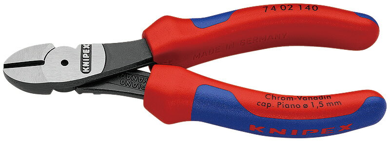 KNIPEX クニペックス 強力型斜ニッパー(硬線用) 140mm コンフォートハンドル 7402-140