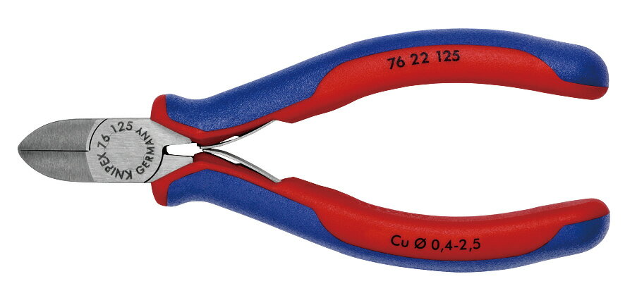 KNIPEX クニペックス エレクトロニクスニッパー 125mm コンフォートハンドル 7622-125