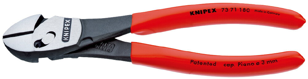 KNIPEX クニペックス ツインフォースニッパー 180mm プラスチックコーティングハンドル 7371-180