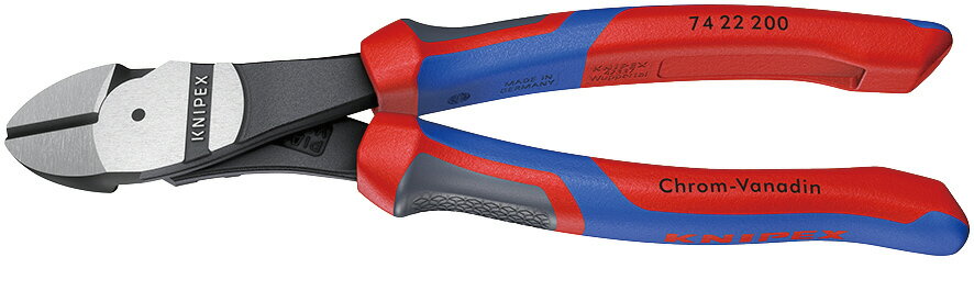 KNIPEX クニペックス 強力型斜ニッパー ベントタイプ 200mm コンフォートハンドル 7422-200