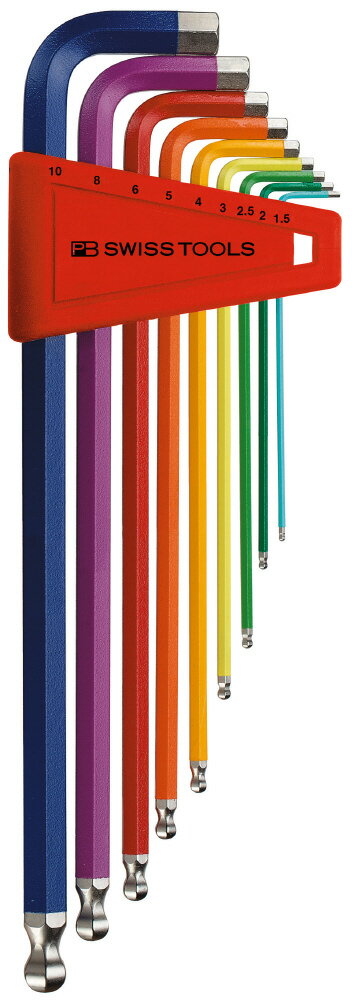 ピービースイスツールズ ボール付ロングレインボレンチセット(パックナシ 212.LH-10RB